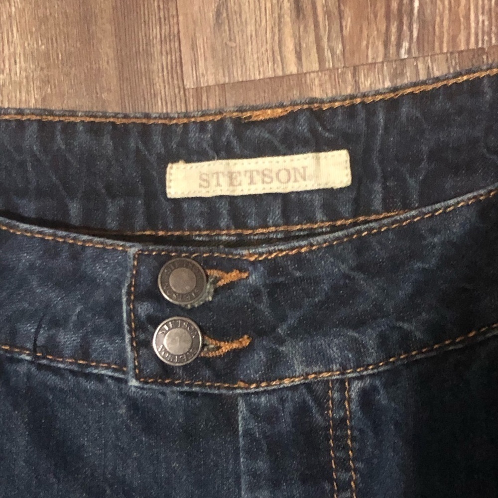 Stetson Jeans Women's 18/14L No. 214 City Trouser Wide Leg Dark Wash Western - Picture 2 of 7